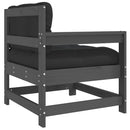 vidaXL szürke tömör fenyőfa kerti szék párnával