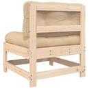 vidaXL 2 db fekete tömör fenyőfa középső kanapé párnákkal