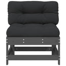 vidaXL 2 db szürke tömör fenyőfa középső kanapé párnákkal