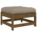 vidaXL 2 db mézbarna tömör fenyőfa kerti lábzsámoly párnával