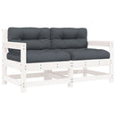 vidaXL 2 db fehér tömör fenyőfa kerti szék párnákkal