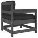 vidaXL 2 db szürke tömör fenyőfa kerti szék párnákkal