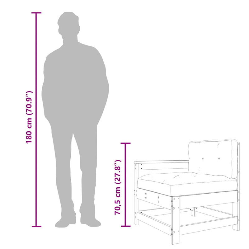 vidaXL 2 db tömör impregnált fenyőfa kerti szék párnákkal