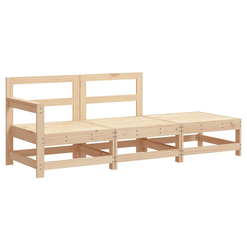 vidaXL 3 részes tömör fa kerti ülőgarnitúra párnával