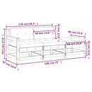 vidaXL 3 részes fekete tömör fa kerti ülőgarnitúra párnával