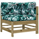 vidaXL impregnált fenyőfa sarokkanapé párnákkal