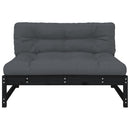 vidaXL fekete tömör fenyőfa középső kanapé 120 x 80 cm