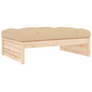 vidaXL tömör fenyőfa kerti lábzsámoly párnával 120x80 cm