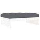 vidaXL fehér tömör fenyőfa kerti lábzsámoly párnával 120x80 cm