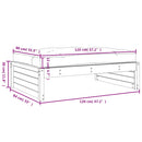 vidaXL szürke tömör fenyőfa kerti lábzsámoly párnával 120x80 cm