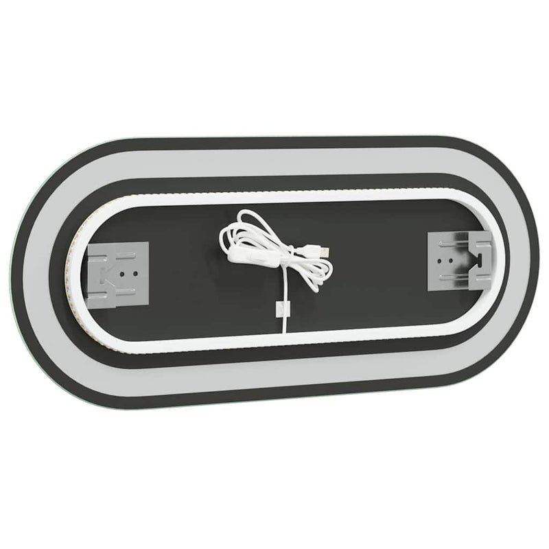 vidaXL ovális LED-es fürdőszobai tükör 70 x 30 cm