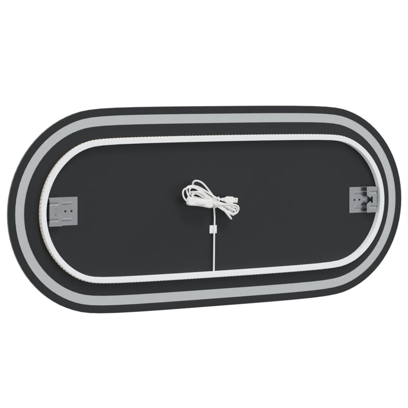 vidaXL ovális LED-es fürdőszobai tükör 100 x 45 cm