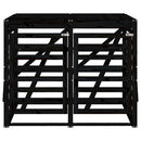 vidaXL dupla fekete tömör fenyőfa görgős szemeteskuka-tároló