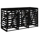 vidaXL tripla fekete tömör fenyőfa görgős szemeteskuka-tároló