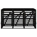 vidaXL tripla fekete tömör fenyőfa görgős szemeteskuka-tároló