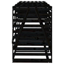 vidaXL tripla fekete tömör fenyőfa görgős szemeteskuka-tároló