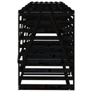 vidaXL négyes fekete tömör fenyőfa görgős szemeteskuka-tároló