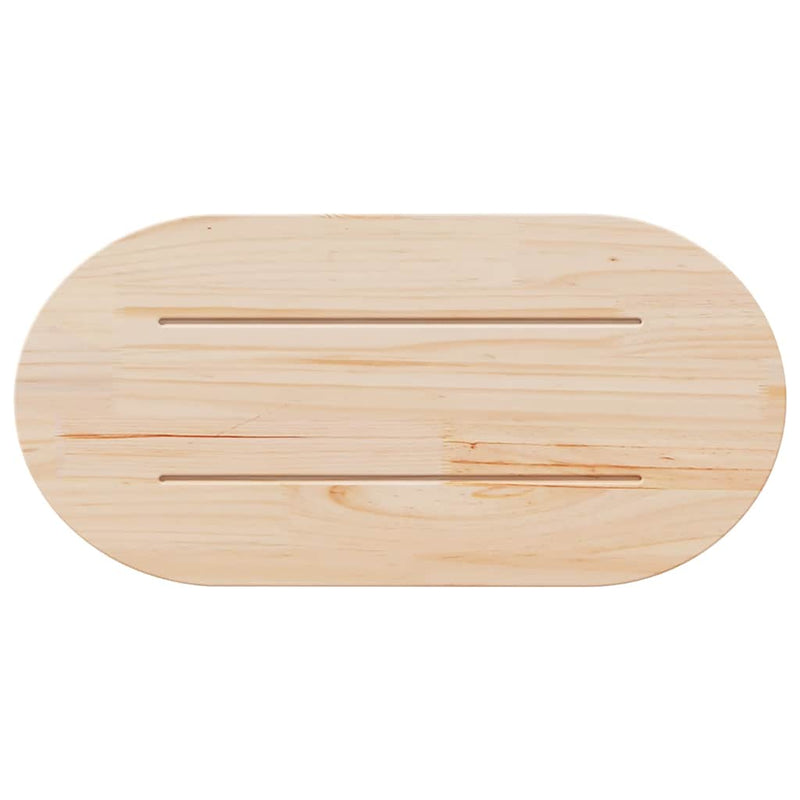 vidaXL tömör fenyőfa asztallap 60 x 30 x 2,5 cm ovális