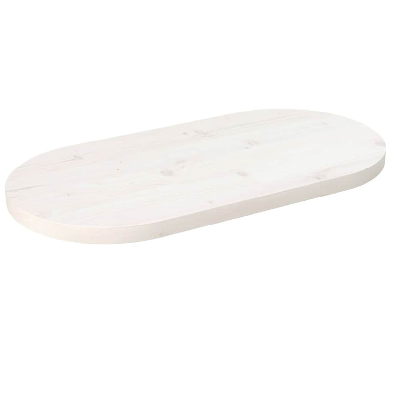 vidaXL fehér tömör fenyőfa ovális asztallap 60 x 30 x 2,5 cm