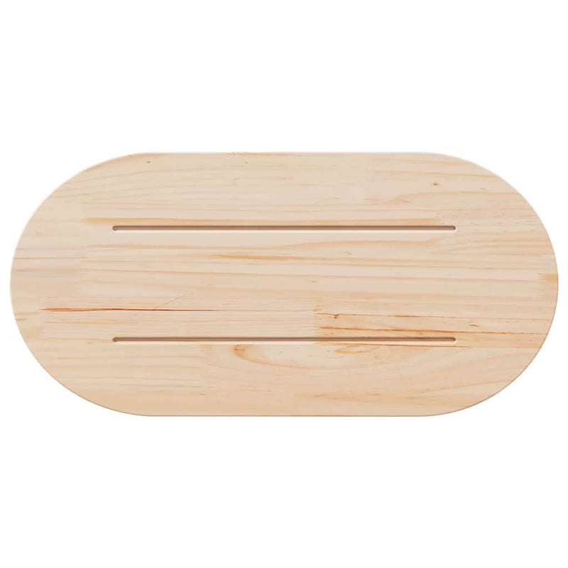 vidaXL fehér tömör fenyőfa ovális asztallap 60 x 30 x 2,5 cm