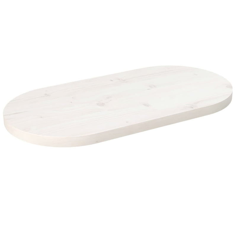 vidaXL fehér tömör fenyőfa ovális asztallap 70 x 35 x 2,5 cm