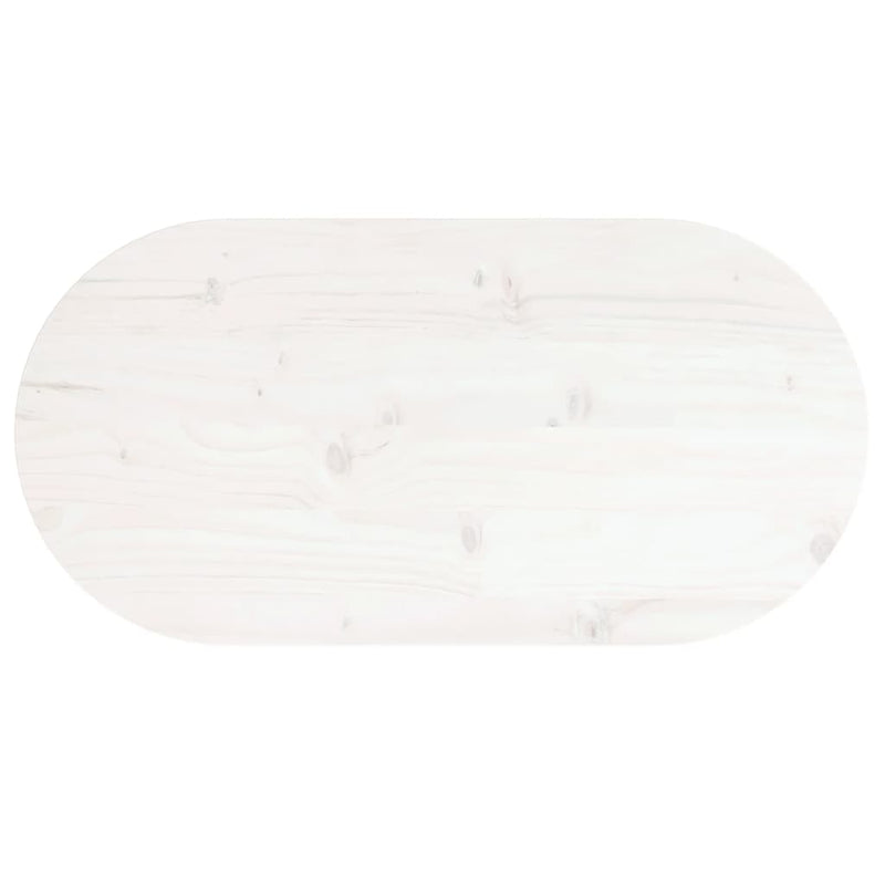 vidaXL fehér tömör fenyőfa ovális asztallap 70 x 35 x 2,5 cm