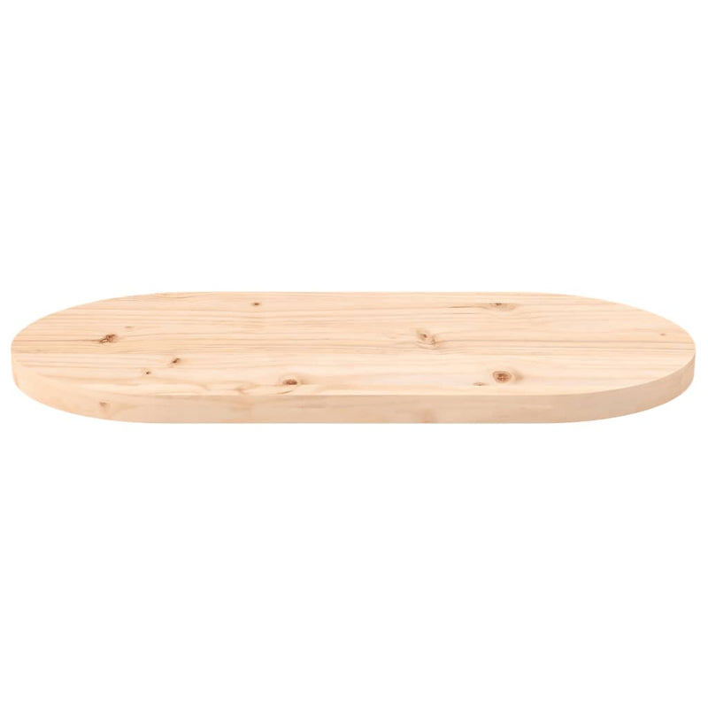 vidaXL tömör fenyőfa asztallap 80x40x2,5 cm ovális