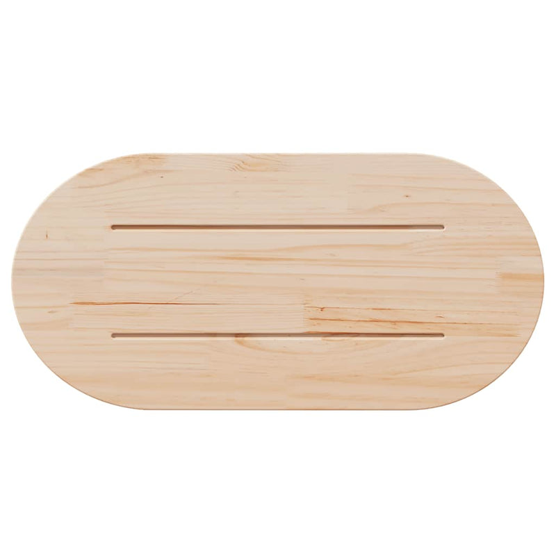 vidaXL tömör fenyőfa asztallap 80x40x2,5 cm ovális