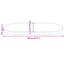 vidaXL tömör fenyőfa asztallap 80x40x2,5 cm ovális