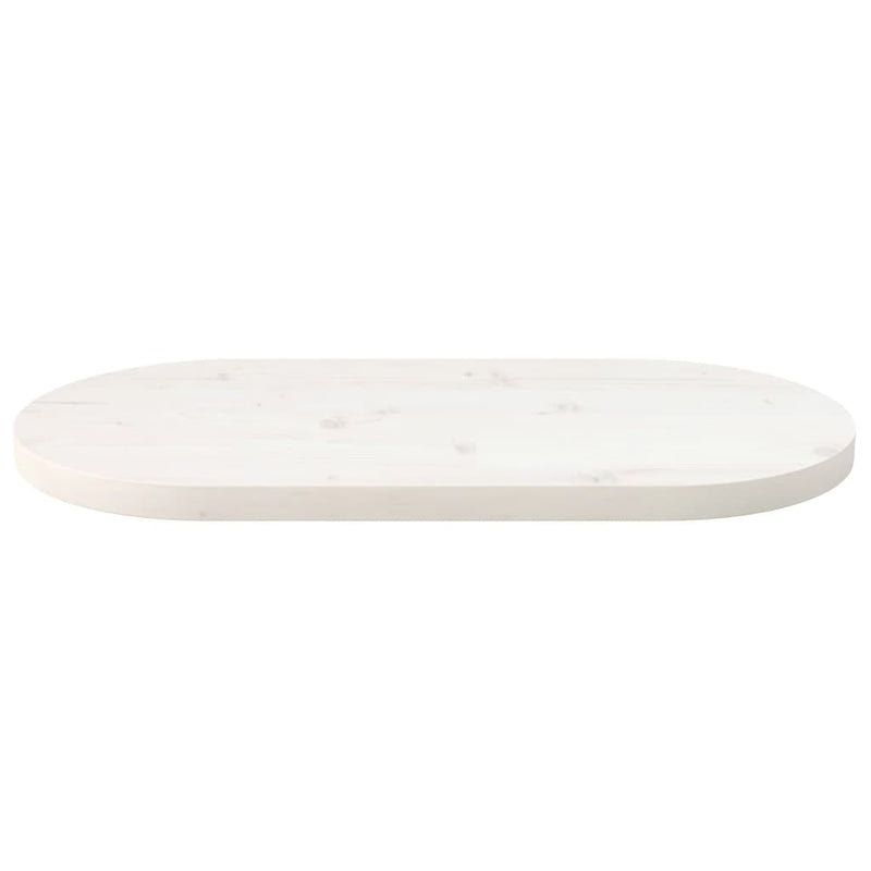 vidaXL fehér tömör fenyőfa ovális asztallap 80x40x2,5 cm