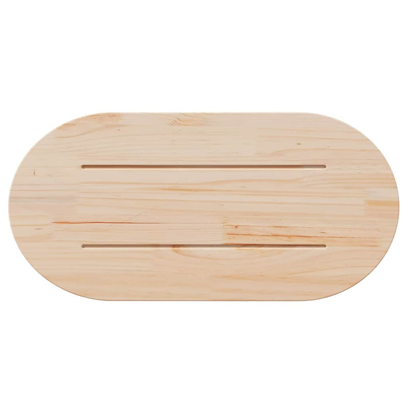 vidaXL fehér tömör fenyőfa ovális asztallap 80x40x2,5 cm