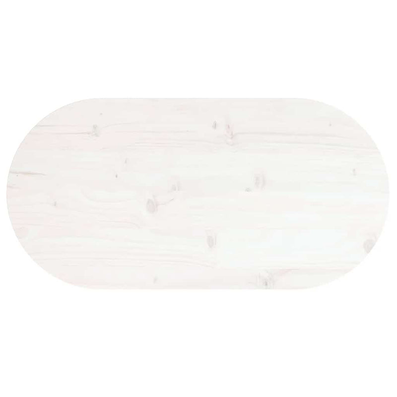 vidaXL fehér tömör fenyőfa ovális asztallap 80x40x2,5 cm