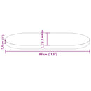 vidaXL fehér tömör fenyőfa ovális asztallap 80x40x2,5 cm