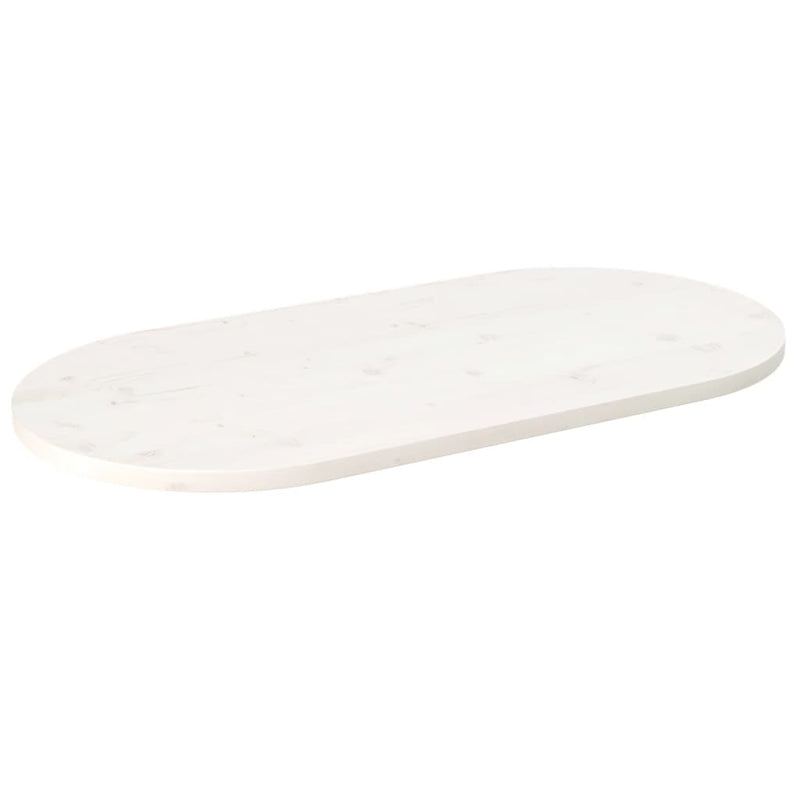 vidaXL fehér tömör fenyőfa ovális asztallap 90x45x2,5 cm