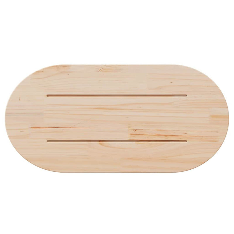 vidaXL fehér tömör fenyőfa ovális asztallap 90x45x2,5 cm
