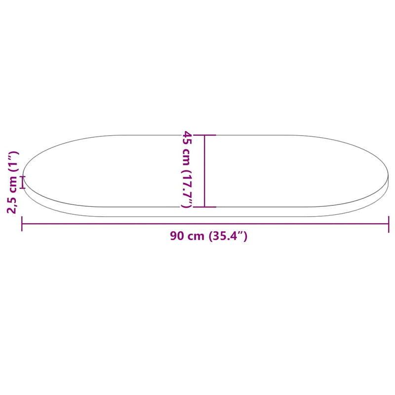 vidaXL fehér tömör fenyőfa ovális asztallap 90x45x2,5 cm