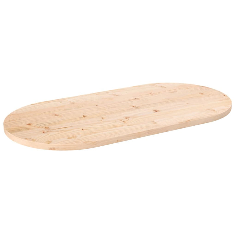 vidaXL tömör fenyőfa asztallap 100 x 50 x 2,5 cm ovális