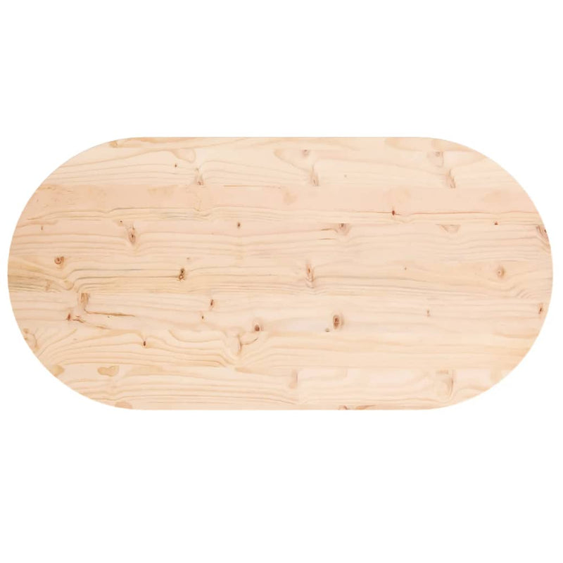 vidaXL tömör fenyőfa asztallap 100 x 50 x 2,5 cm ovális