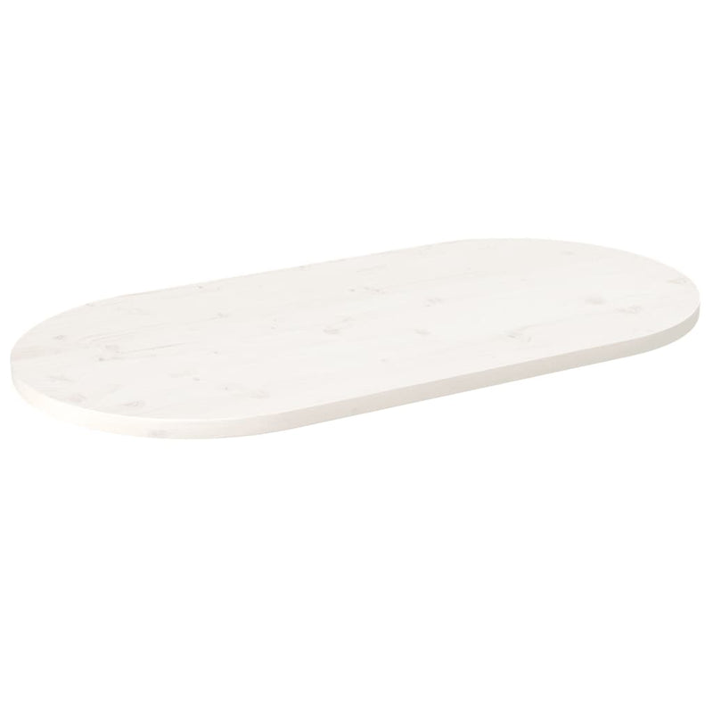 vidaXL fehér tömör fenyőfa ovális asztallap 100x50x2,5 cm