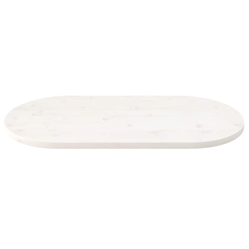 vidaXL fehér tömör fenyőfa ovális asztallap 100x50x2,5 cm