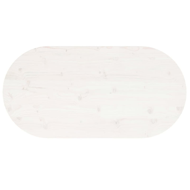 vidaXL fehér tömör fenyőfa ovális asztallap 100x50x2,5 cm