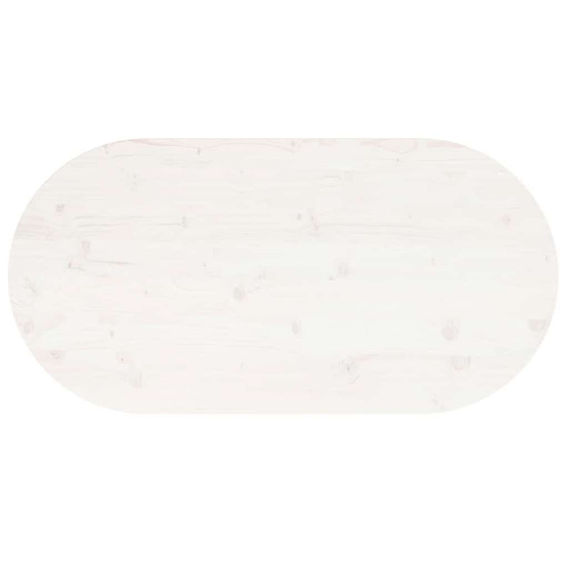 vidaXL fehér tömör fenyőfa ovális asztallap 100x50x2,5 cm