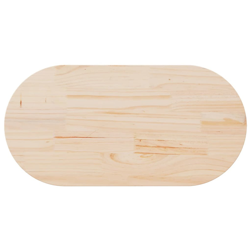 vidaXL tömör fenyőfa asztallap 110 x 55 x 2,5 cm ovális