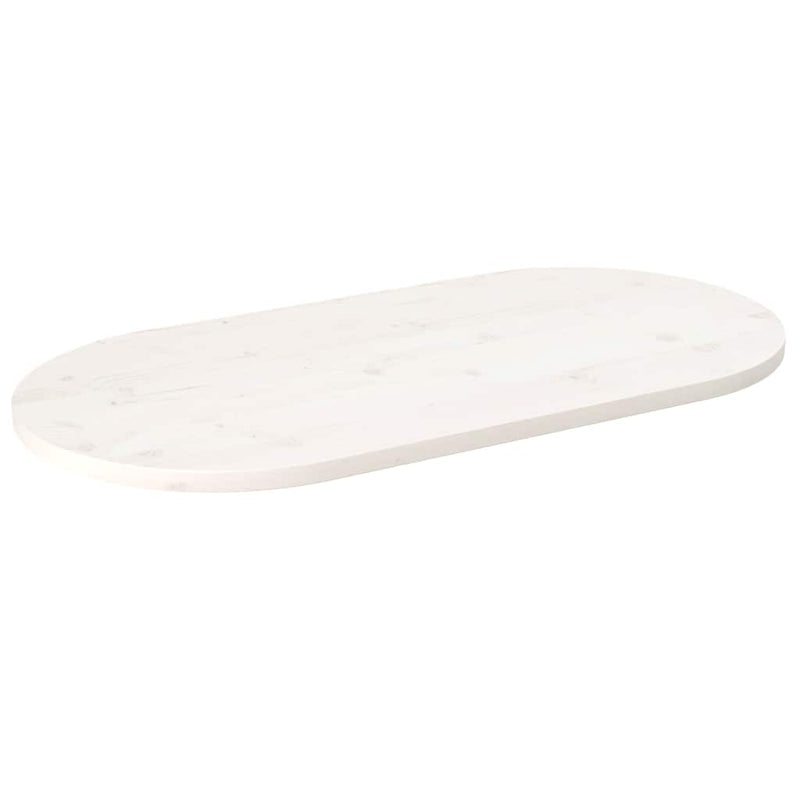 vidaXL fehér tömör fenyőfa ovális asztallap 110x55x2,5 cm