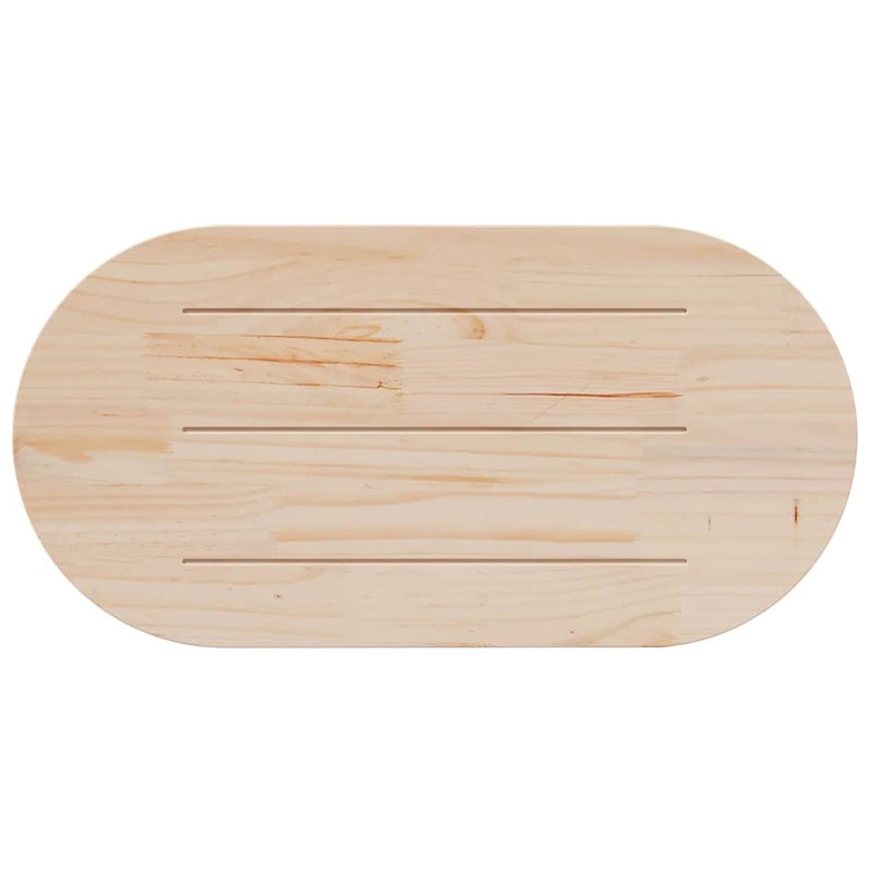 vidaXL fehér tömör fenyőfa ovális asztallap 110x55x2,5 cm