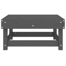 vidaXL szürke tömör fenyőfa kerti lábzsámoly