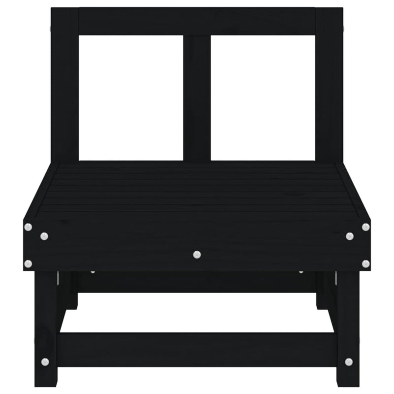 vidaXL 2 db fekete tömör fenyőfa kerti középső kanapé