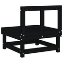 vidaXL 2 db fekete tömör fenyőfa kerti középső kanapé