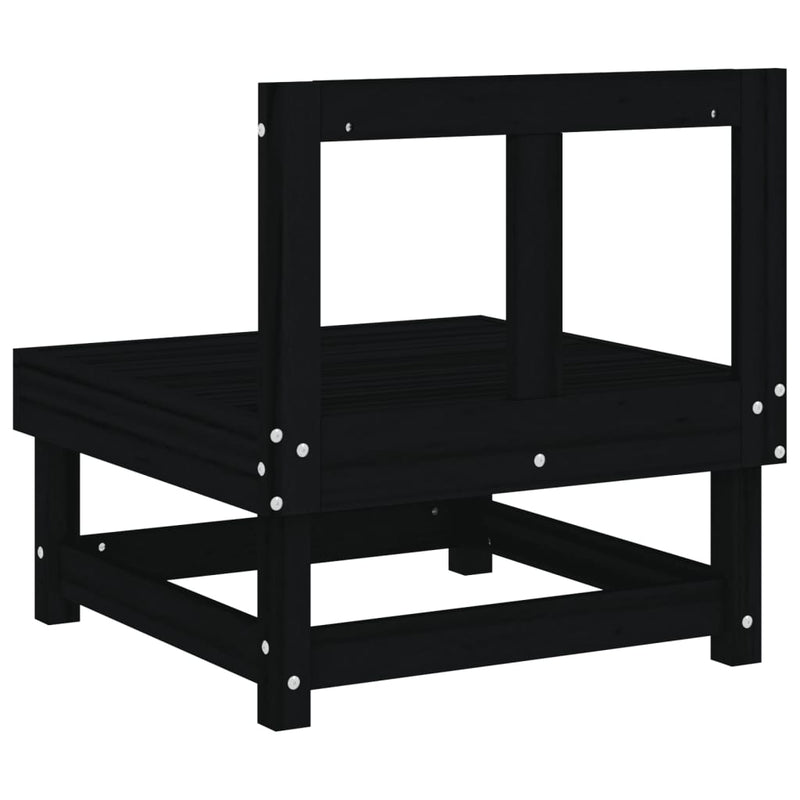 vidaXL 2 db fekete tömör fenyőfa kerti középső kanapé