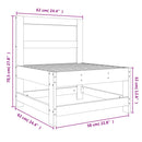 vidaXL szürke tömör fenyőfa kerti középső kanapé